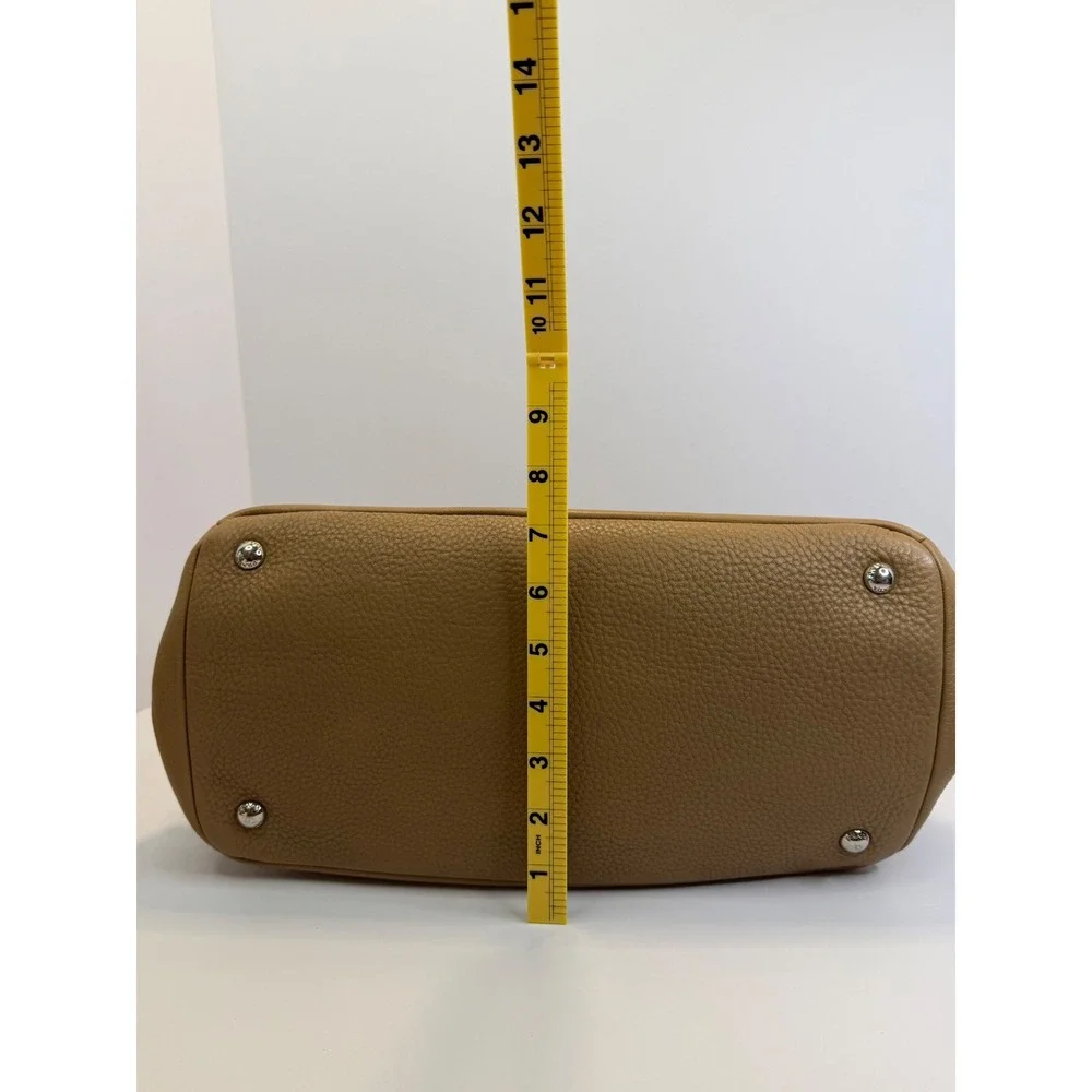 Prada Vitello Daino Phenix Leather Satchel Bag Tan Camel Silver Logo Y2K 90s‎